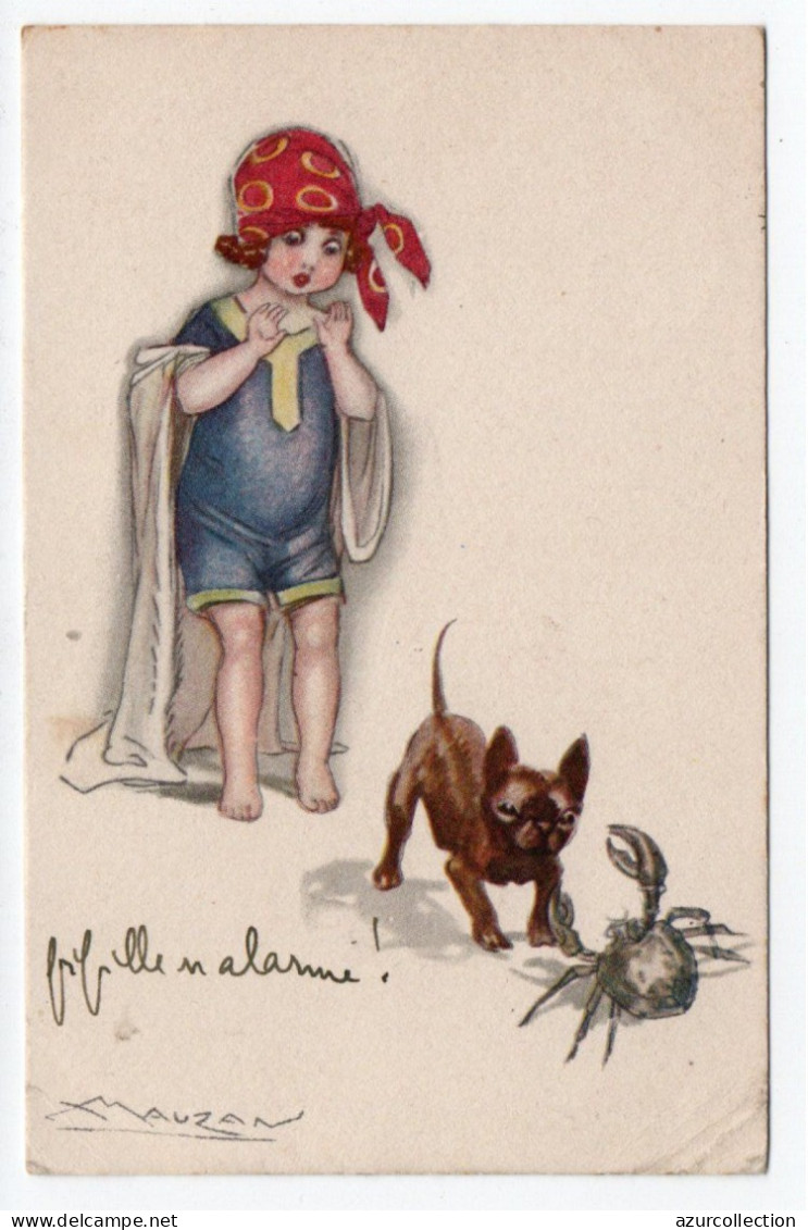 Fillette Et Bouledogue Attaqué Par Un Crabe - Mauzan, L.A.