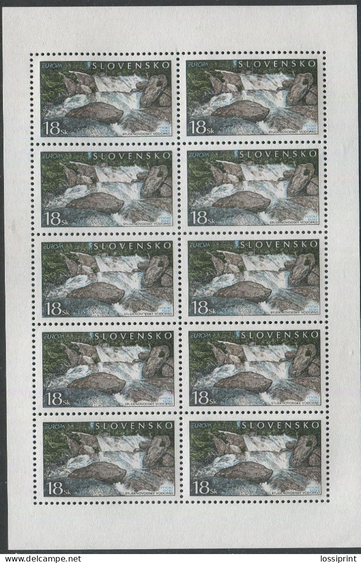 Slovakia:Slovensko:Unused Sheet EUROPE Cept 2001, Fresh Water, MNH - 2001