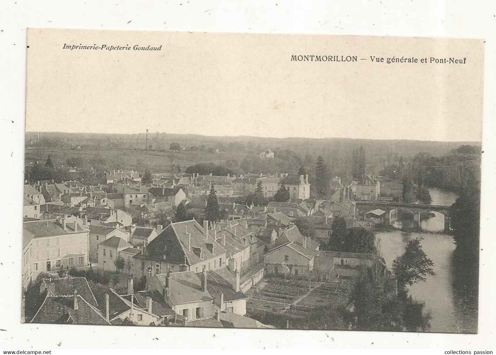 Cp, 86,  MONTMORILLON, Vue Générale Et Pont Neuf, Vierge - Montmorillon