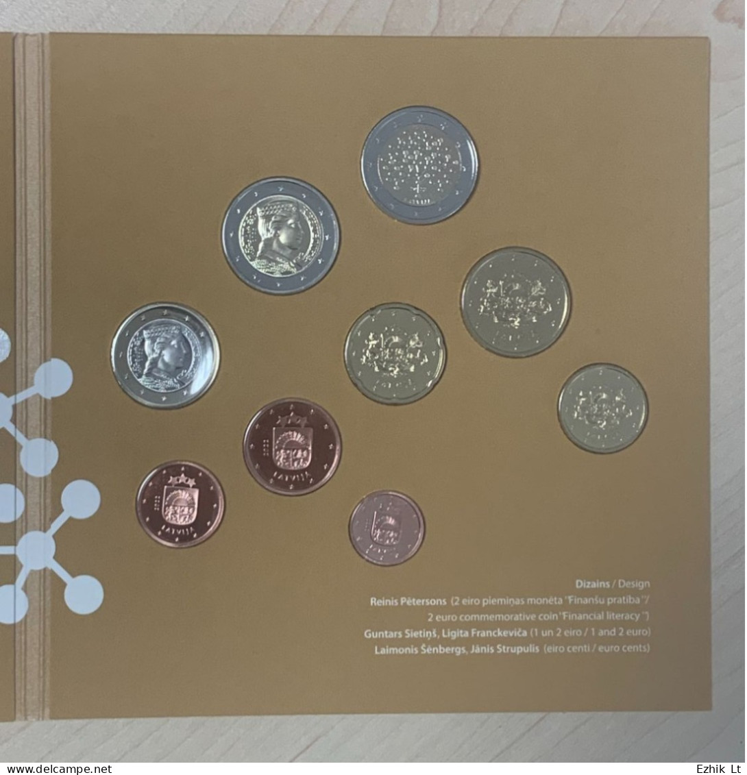 LATVIA 2022 BU Mint COIN Set "Financial Literacy" 3.88 EUR+2 EUR Commemorative - Letonia