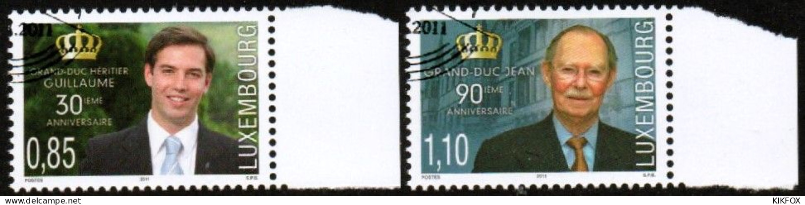 LUXEMBOURG, LUXEMBURG 2011, MI 1998 - 1999, GEBUTRSTAG GROSSHERZOG JEAN + GUILLAUME, ESST GESTEMPELT, OBLITERE - Used Stamps