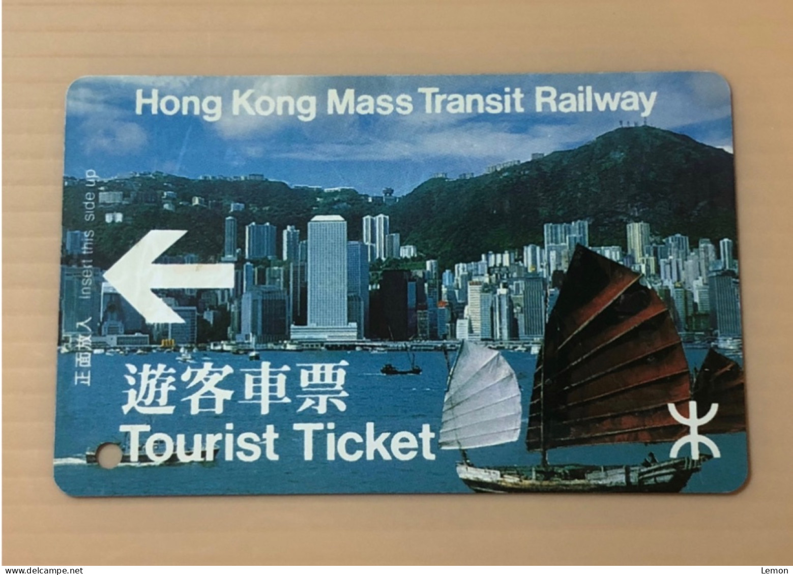 Hong Kong MTR Rail Metro Train Subway Ticket Card, First Tourist Ticket- View Of Hong Kong With Junk, Set Of 1 Used Card - Hongkong