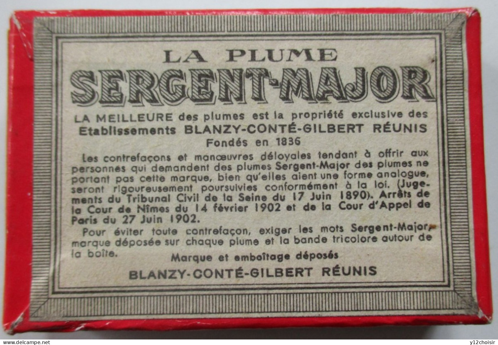 BOITE NEUVE 100 PLUMES SERGENT MAJOR SUPERIEURE BLANZY-CONTE-GILBERT  " BATAILLE DE FLEURUS 1794 " - Federn