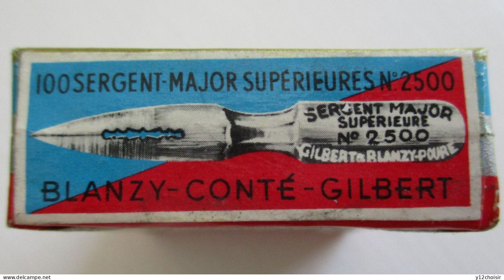 BOITE NEUVE 100 PLUMES SERGENT MAJOR SUPERIEURE BLANZY-CONTE-GILBERT  " BATAILLE DE FLEURUS 1794 " - Pens