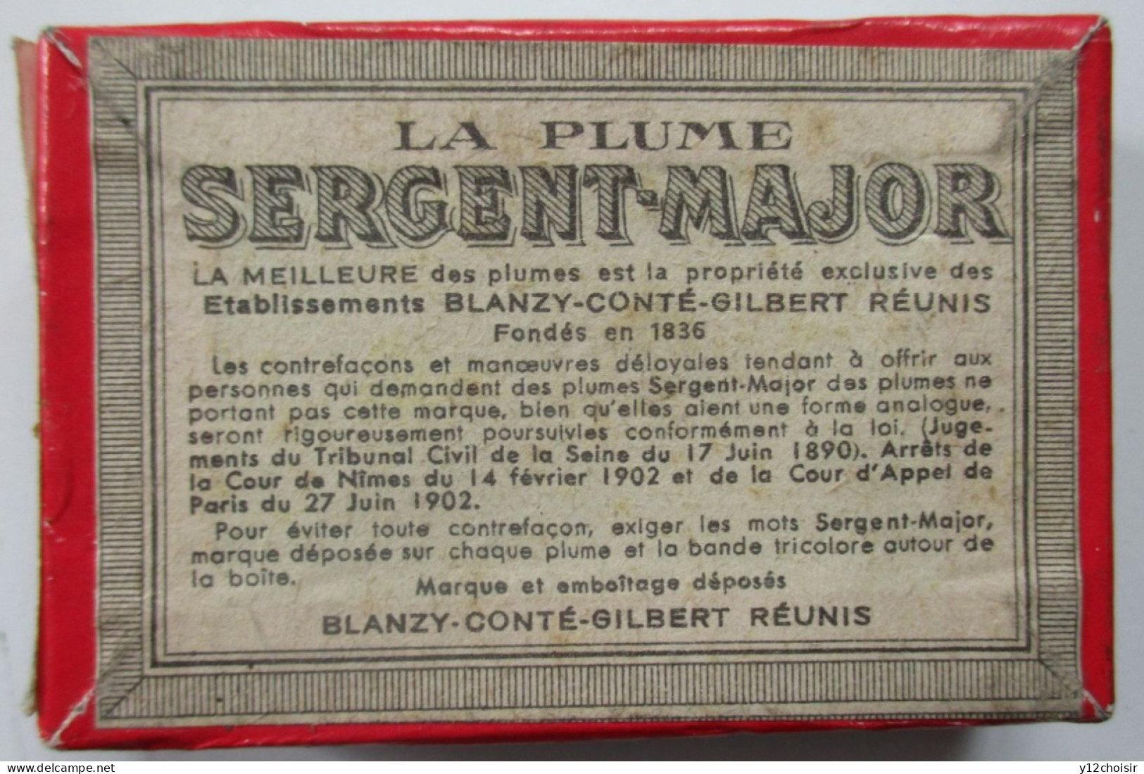 BOITE NEUVE CONTENANT 100 PLUMES SERGENT MAJOR SUPERIEURE BLANZY-CONTE-GILBERT  " BATAILLE DE VALMY 1792 " - Piume