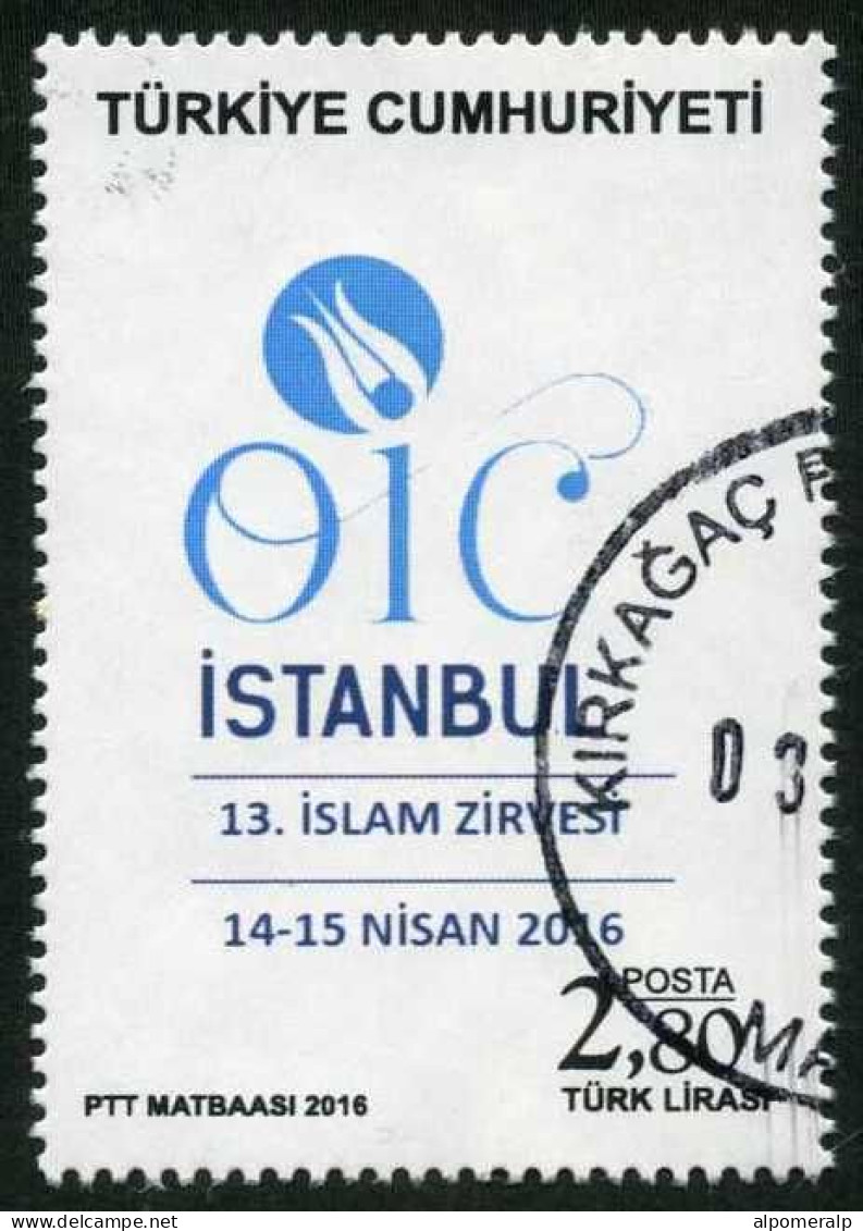 Türkiye 2016 Mi 4248 The 13th Islamic Summit, Tulip, Flower, Emblem - Gebruikt
