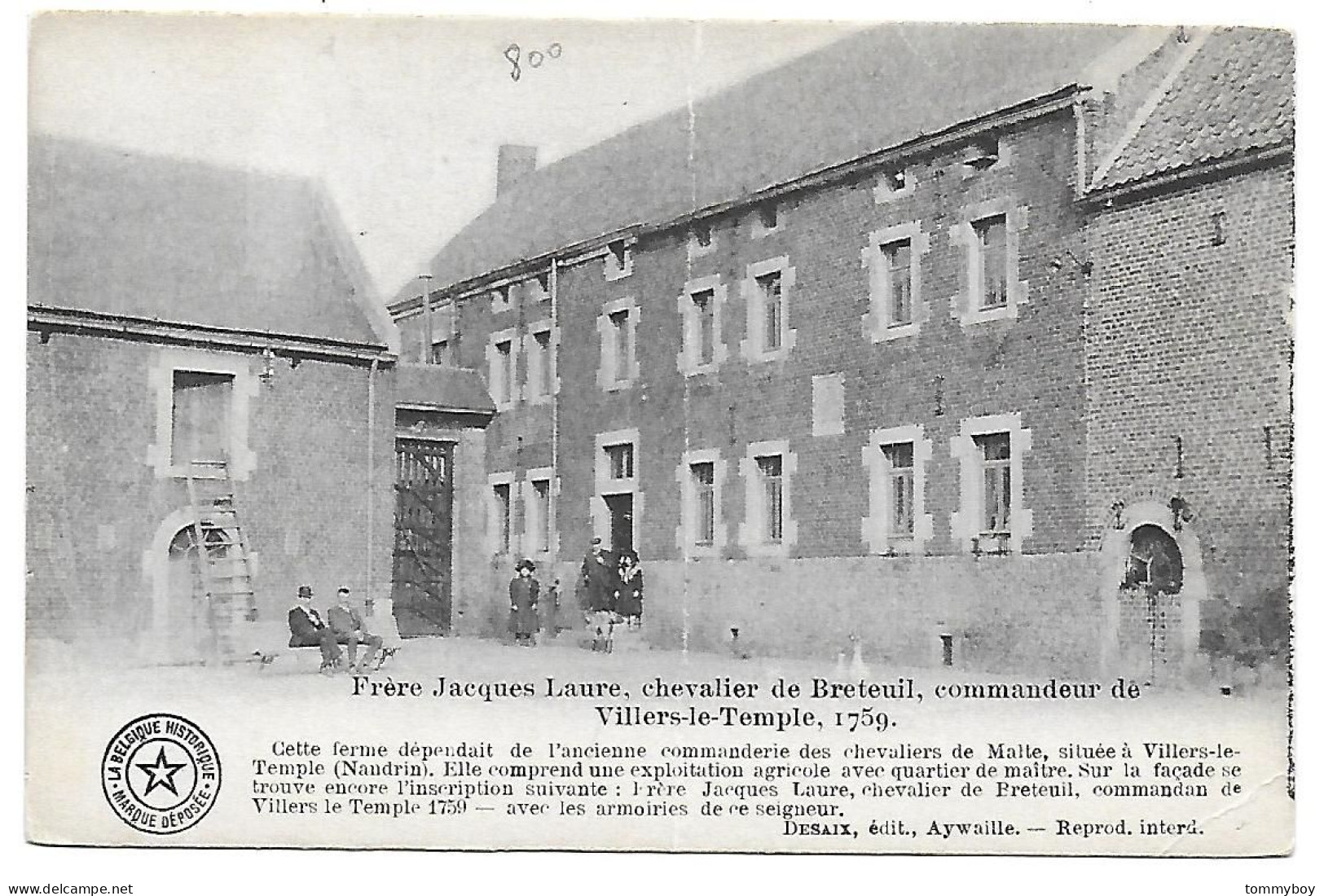 CPA Frère Jacques Laure, Chevalier De Breteuil, Commandeur De Villers-le-Temple (bad Condition, Plie Au Milieu) - Nandrin