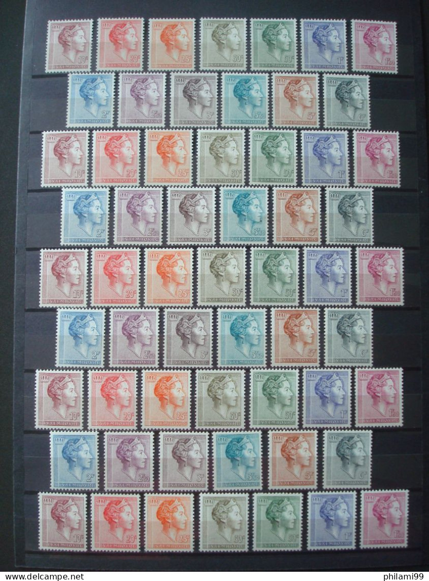 LUXEMBURG MNH** (9x) J.CHARLOTTE (COMPLETE, 13 VALUES) / 2 SCANS / 1960-1964 - Verzamelingen