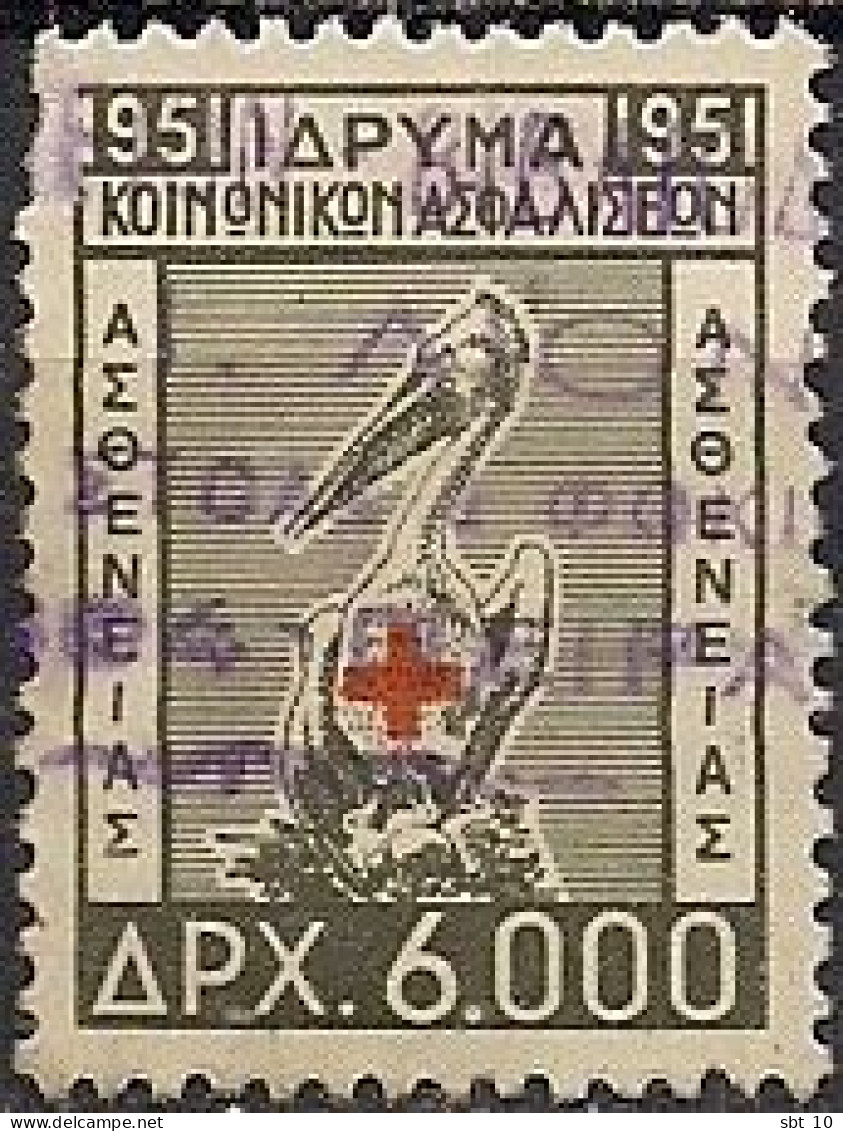 Greece - Foundation Of Social Insurance 6000dr. Revenue Stamp - Used - Revenue Stamps