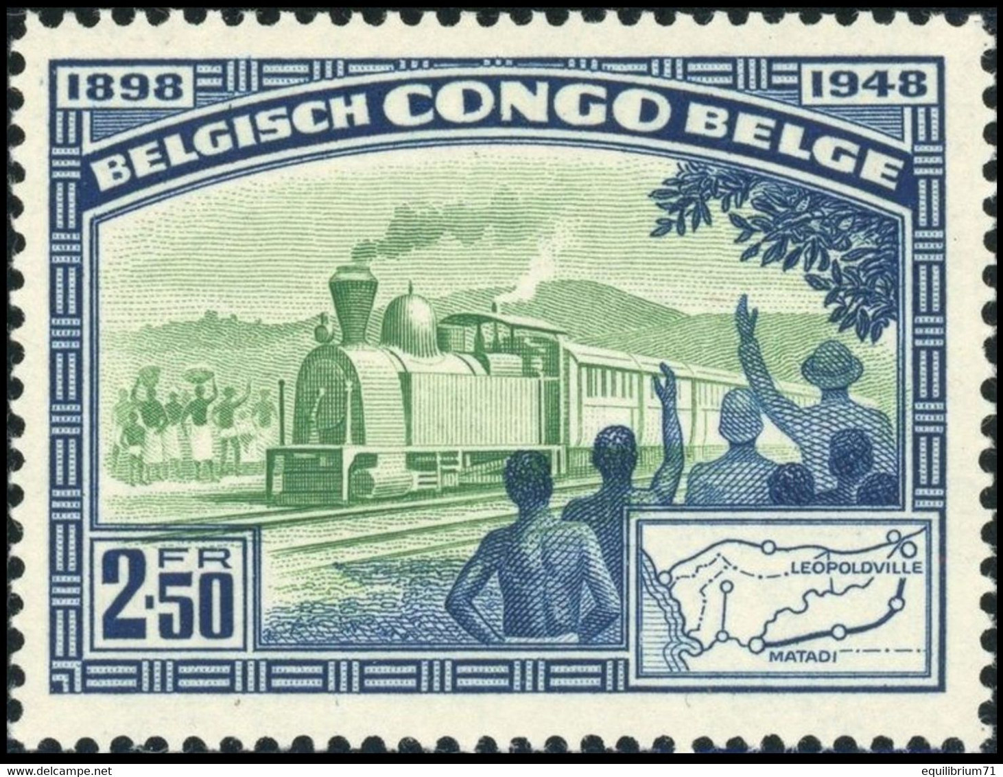 296** - 50naire Du Chemin De Fer / 50ste Verjaardag Van De Spoorweg - Matadi-Léopoldville/Leopoldstad - CONGO - Ungebraucht