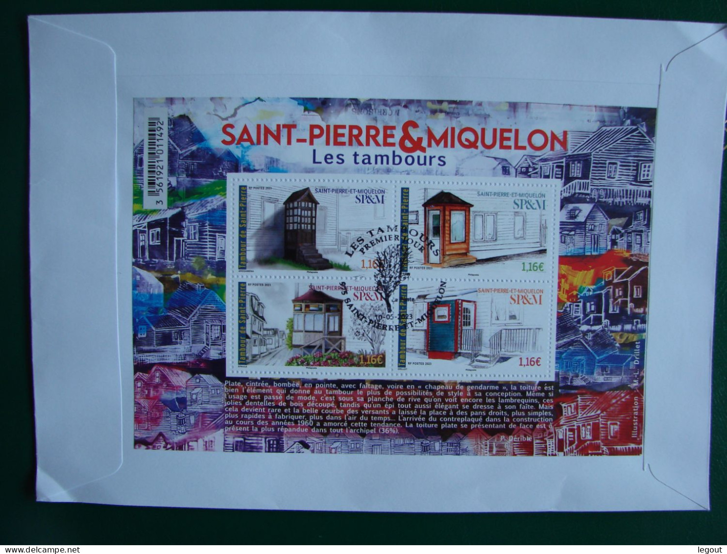 SPM/SAINT PIERRE ET MIQUELON FDC/1ER JOUR "BLOC LES PORTES A TAMBOURS" 2023 - FDC