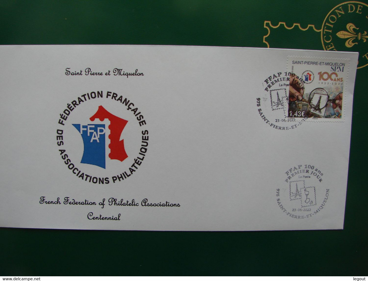 SPM/SAINT PIERRE ET MIQUELON 1ER JOUR /FDC FEDERATION FRANCAISE DES ASSOCIATIONS PHILATELIQUES 100ANS - Covers & Documents