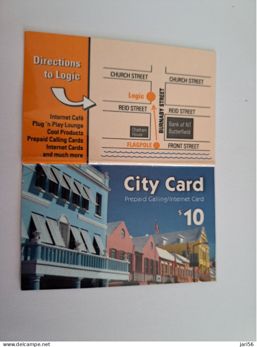 BERMUDA  $10,- BERMUDA LOGIC  CITY CARD/HAMILTON / DIFFERENT / WITH STREET MAP        PREPAID CARD  Fine USED  **14360** - Bermudas