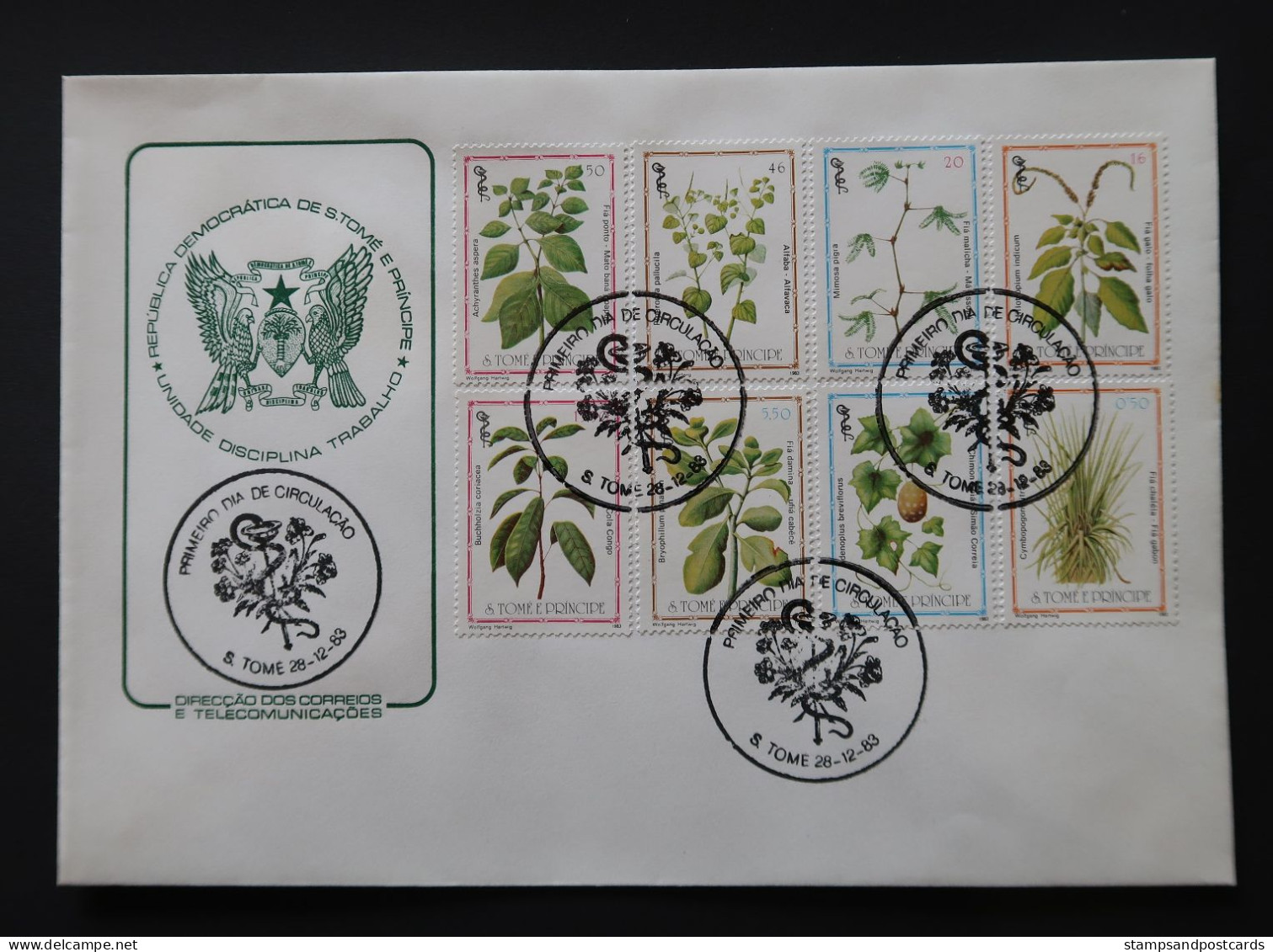 Sao Tome Et Principe 1983 FDC Plantes Médicinales Fleurs Medicinal Plants Flowers St Thomas & Prince - Heilpflanzen