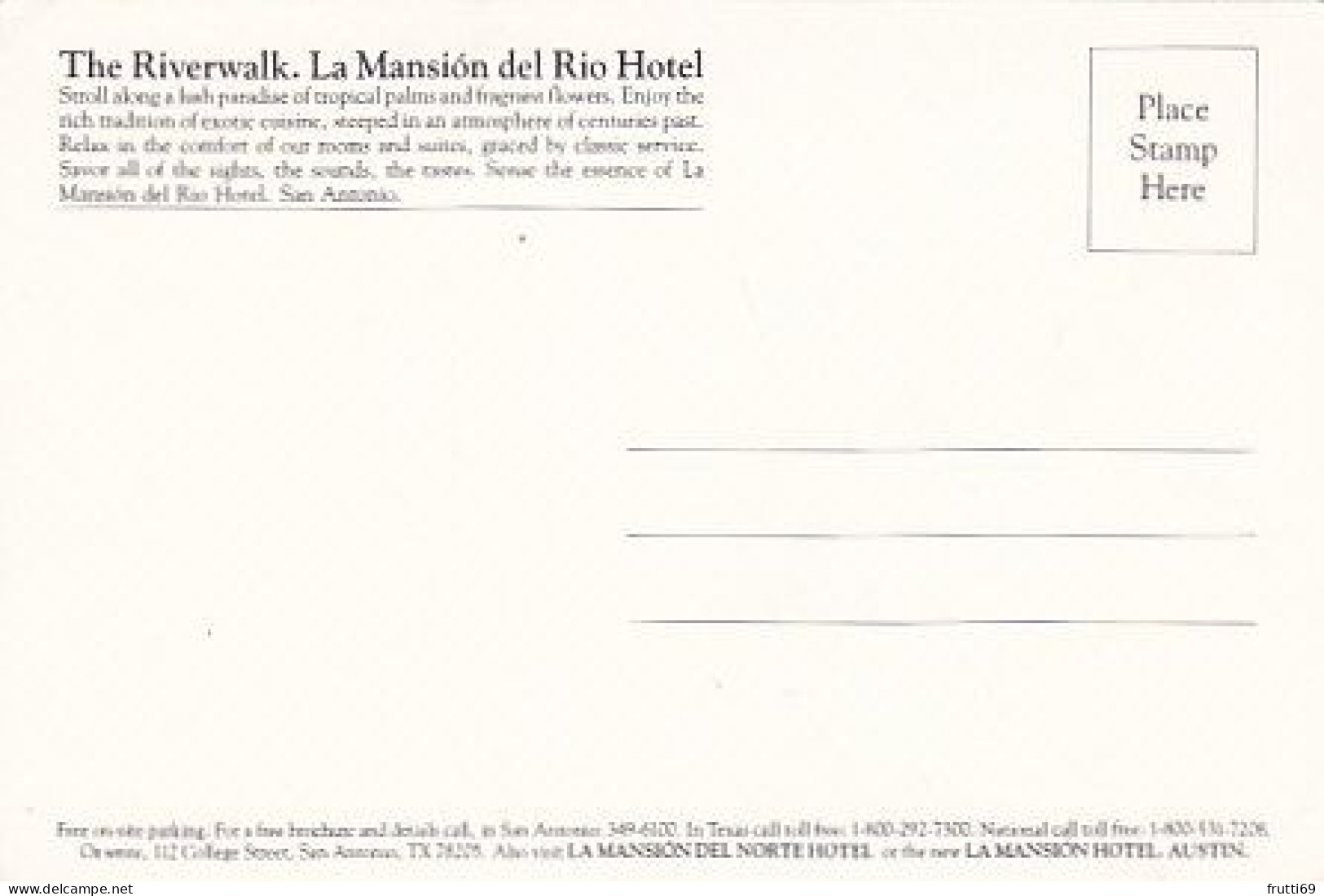 AK148859 USA - Texas - San Antonio -the Riverwalk - La Mansíon Del Rio Hotel - San Antonio