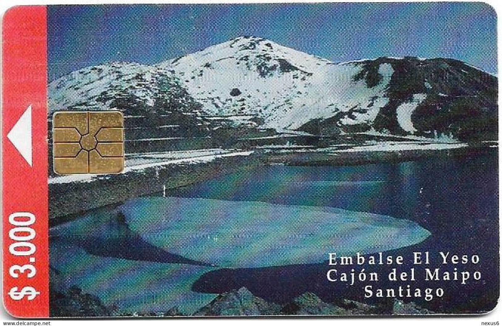 Chile - Telefónica - Embalse El Yeso, Gem1B Not Symm. Red, 06.1999, 3.000Cp$, 50.000ex, Used - Cile