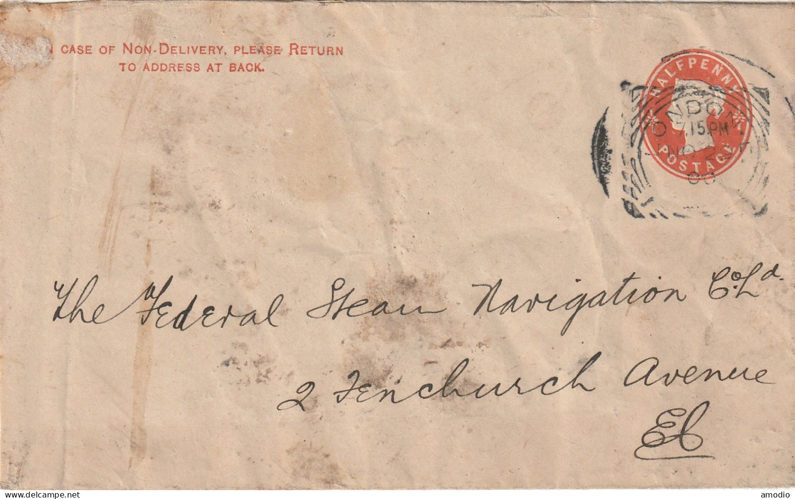 Angleterre LSC GIBBS Ltd Entier Postal 1/2 D Londres 29/11/1900 - Briefe U. Dokumente