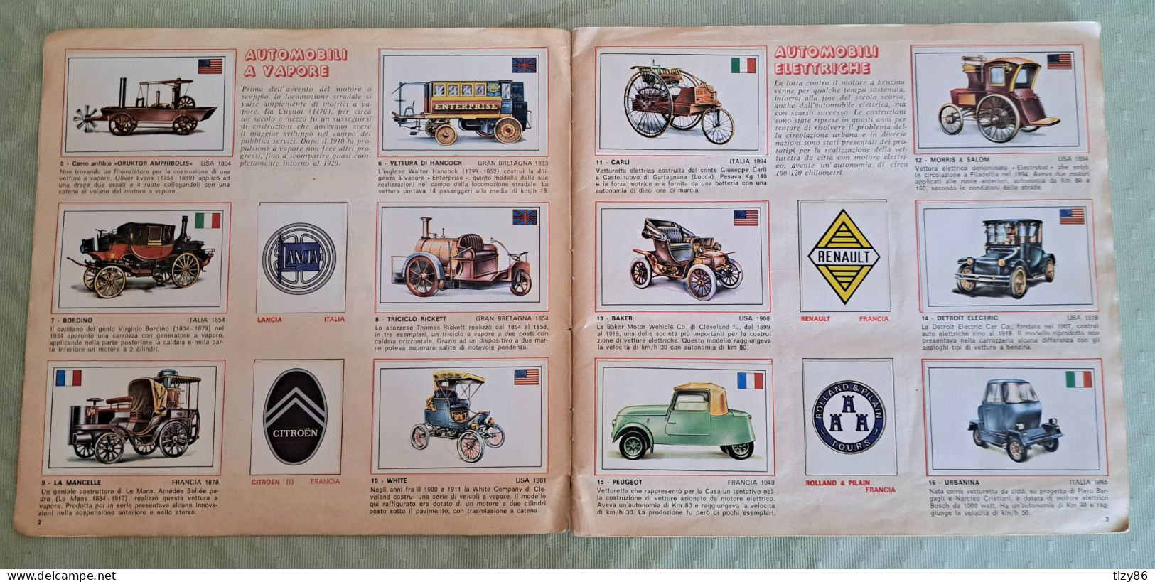 Album Figurine Automobile 1975 -"Le Grandi Raccolte Per La Gioventù"- Alcune Figurine In Copertina (mancano 2 Figurine) - Moteurs