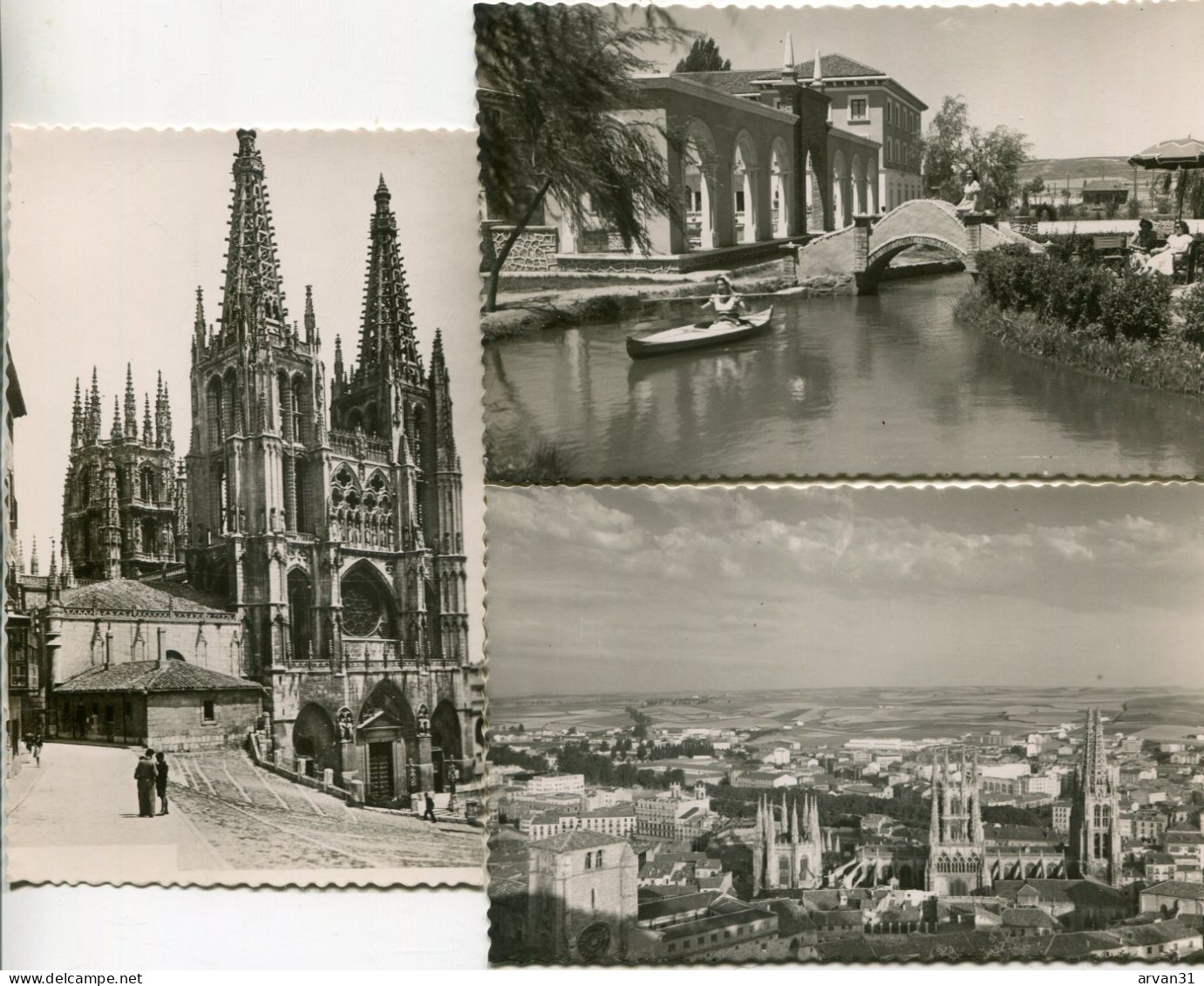 BURGOS - LOTE De 3 SEMIMODERNAS POSTALES - - Burgos