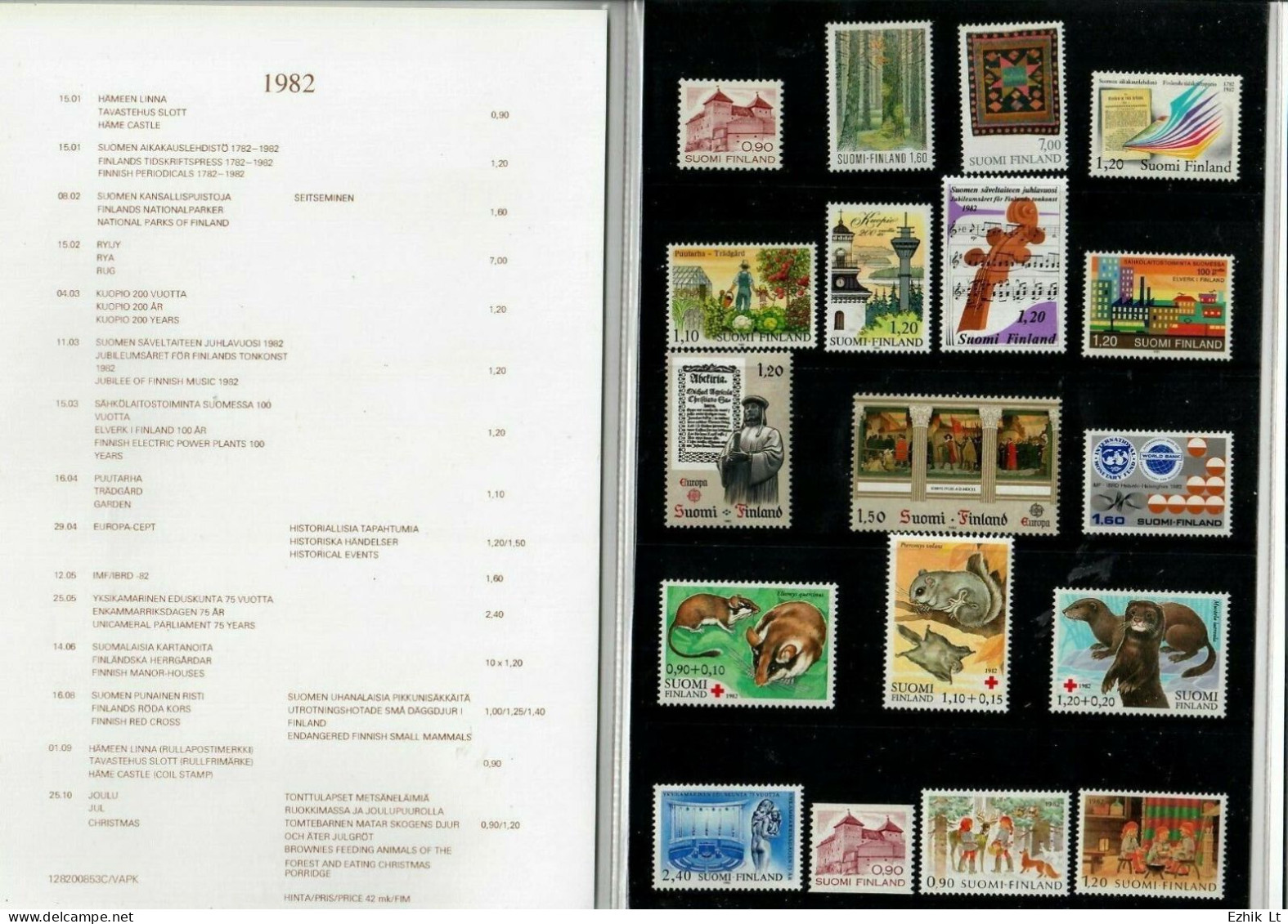 FINLAND 1982 Official Year Book SET MNH Mint.19 Stamps + Booklet! Mi# 891 - 917 - Annate Complete