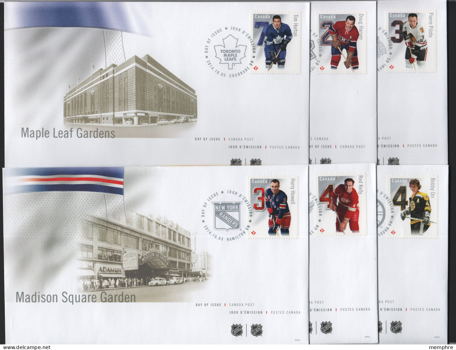 2014  Famous Candian NHL Hockey Players Set Of 6 FDCs Sc 2787a-f  - 2011-...