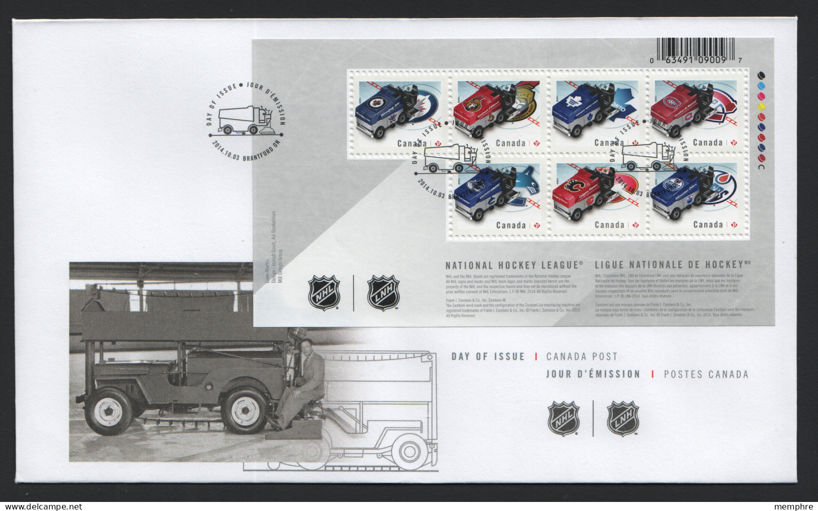 2014  Zamboni Ice Resurfacing Machines Souvenir Sheet Of 7 Different  Sc 2778 - 2011-...