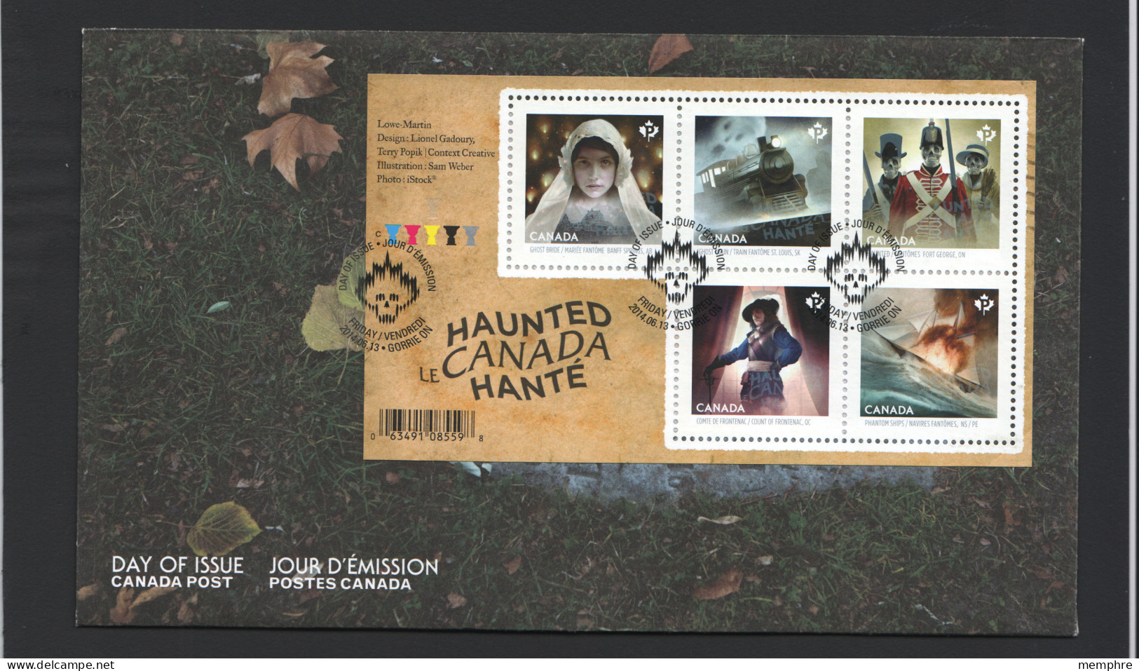 2014  Haunted Canada - Hotels, Ship, Fort , Train  Souvenir Sheet Of 5 Different Sc 2748 - 2011-...