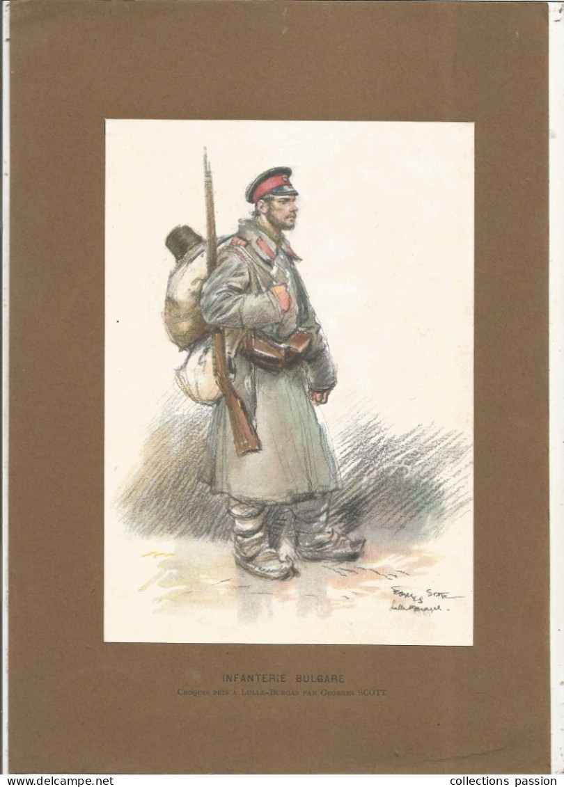 Croquis Par Georges SCOTT, Pris à LULLE-BURGAS, INFANTERIE BULGARE , Militaria ,  Frais Fr 2.25 E - Disegni