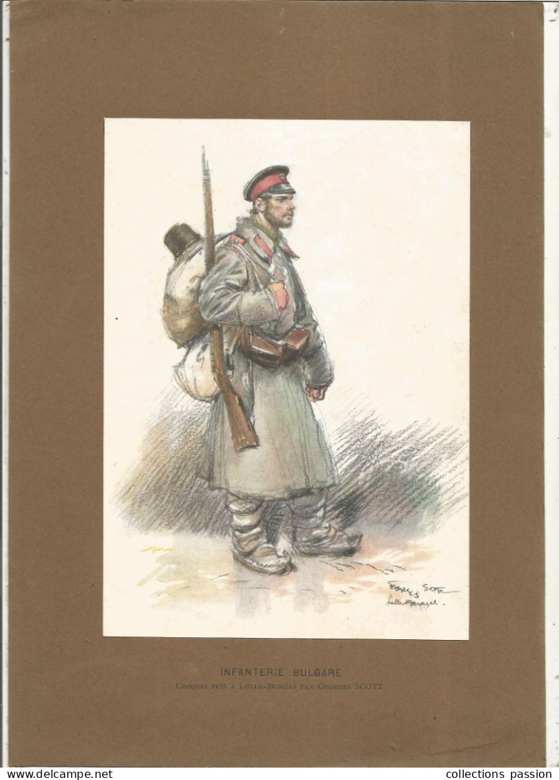 Croquis Par Georges SCOTT, Pris à LULLE-BURGAS, INFANTERIE BULGARE , Militaria ,  Frais Fr 2.25 E - Dibujos
