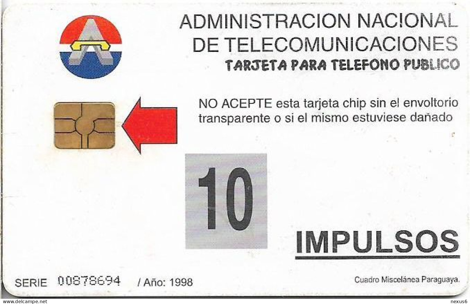 Paraguay - Antelco - Montage, Gem5 Black, 1998, 10U, Used - Paraguay