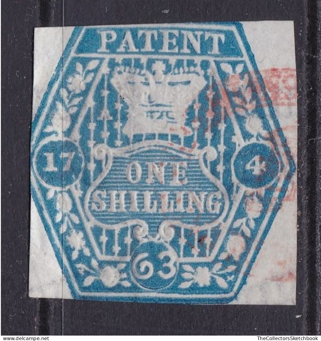 GB Fiscal/ Revenue Stamp.  Patent - 1/- Deep Blue Good Used - Revenue Stamps