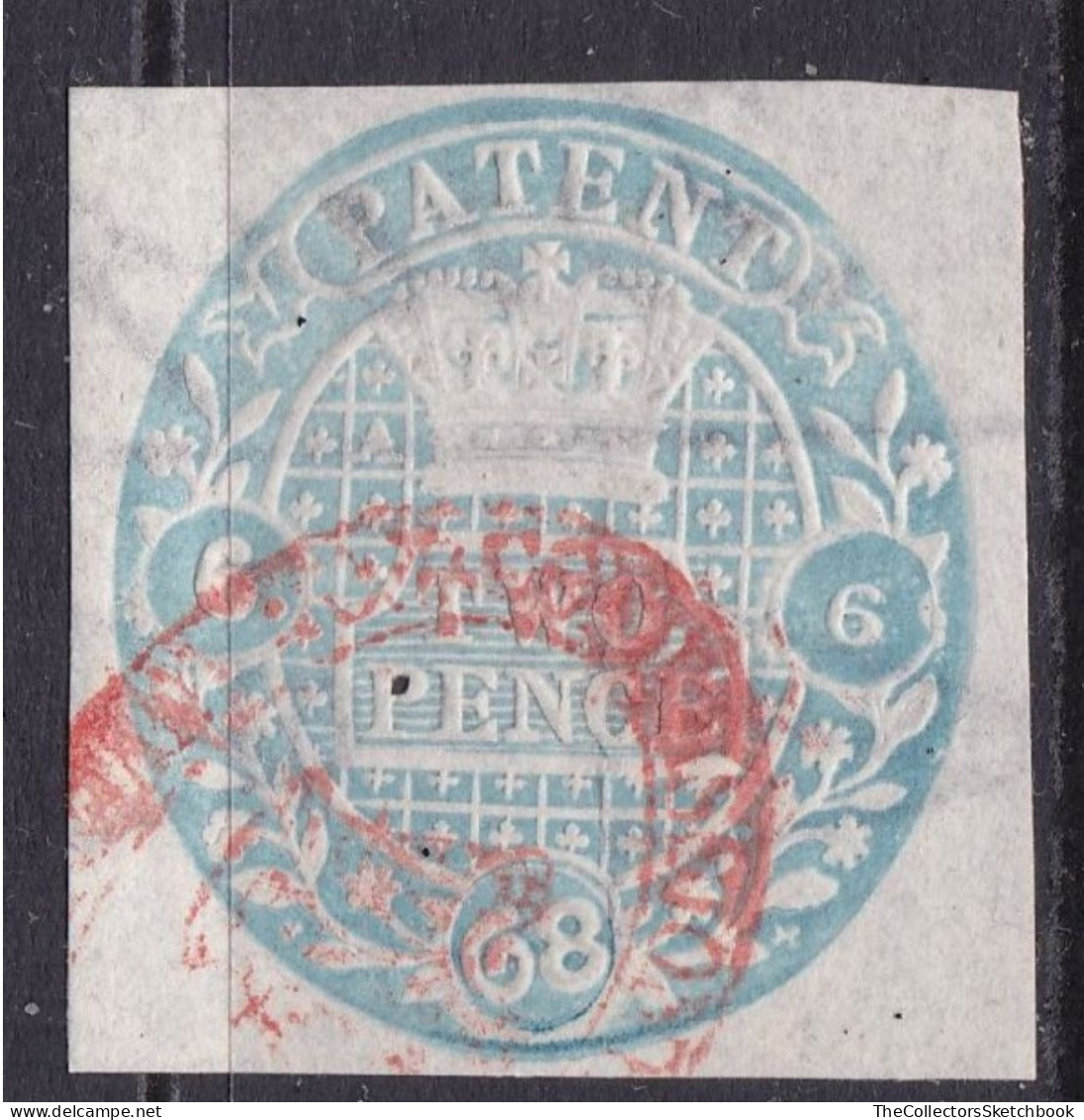 GB Fiscal/ Revenue Stamp.  Patent - 2d-  Blue Good Used - Revenue Stamps