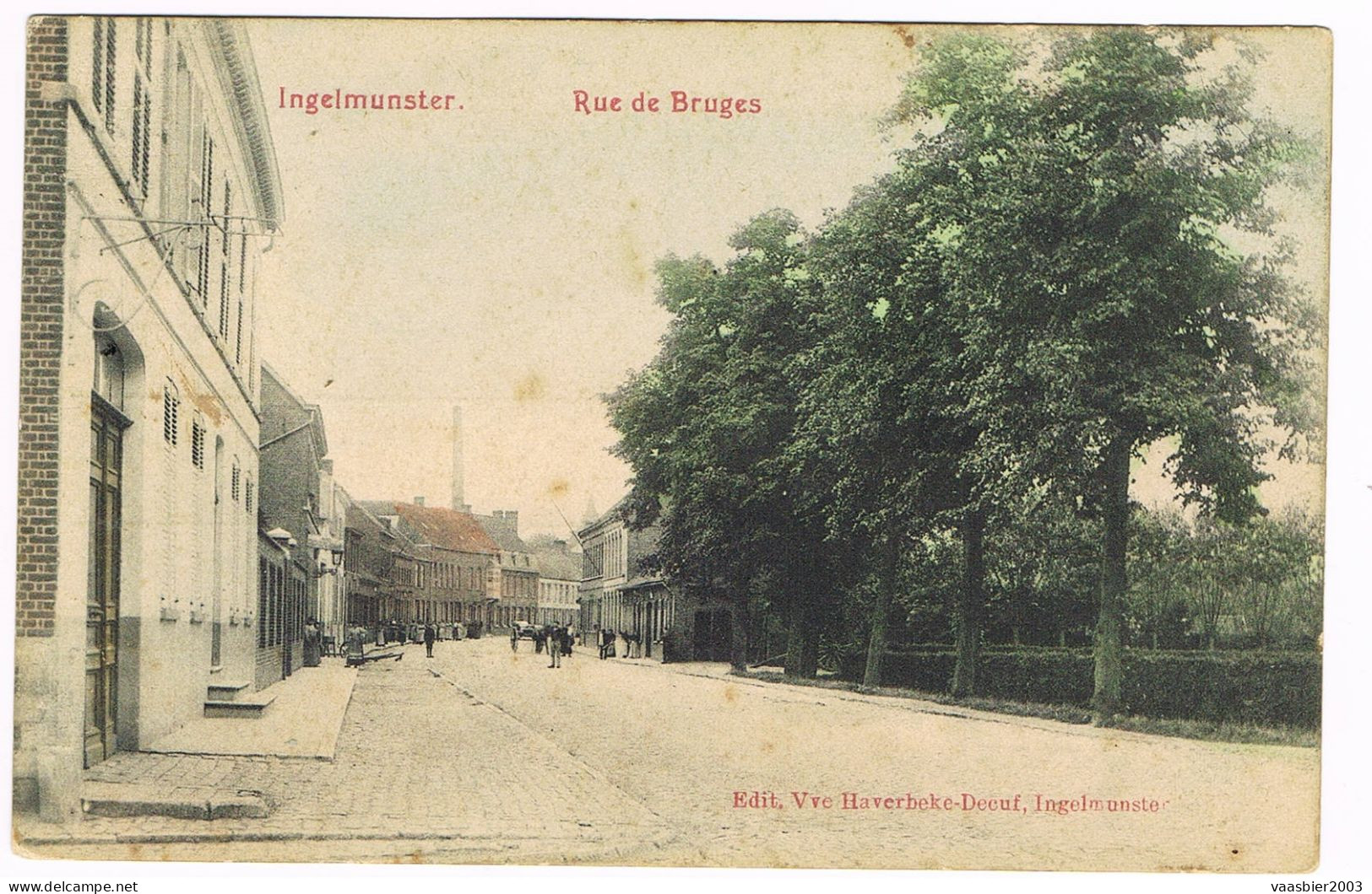 INGELMUNSTER - RUE DE BRUGES - ROND 1910 - GEKLEURD - Ingelmunster
