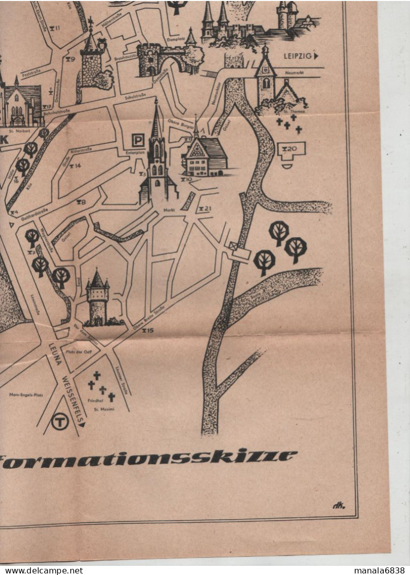 Merseburg Stadtplan Plan De La Ville Informationsskizze 1965 - Ohne Zuordnung