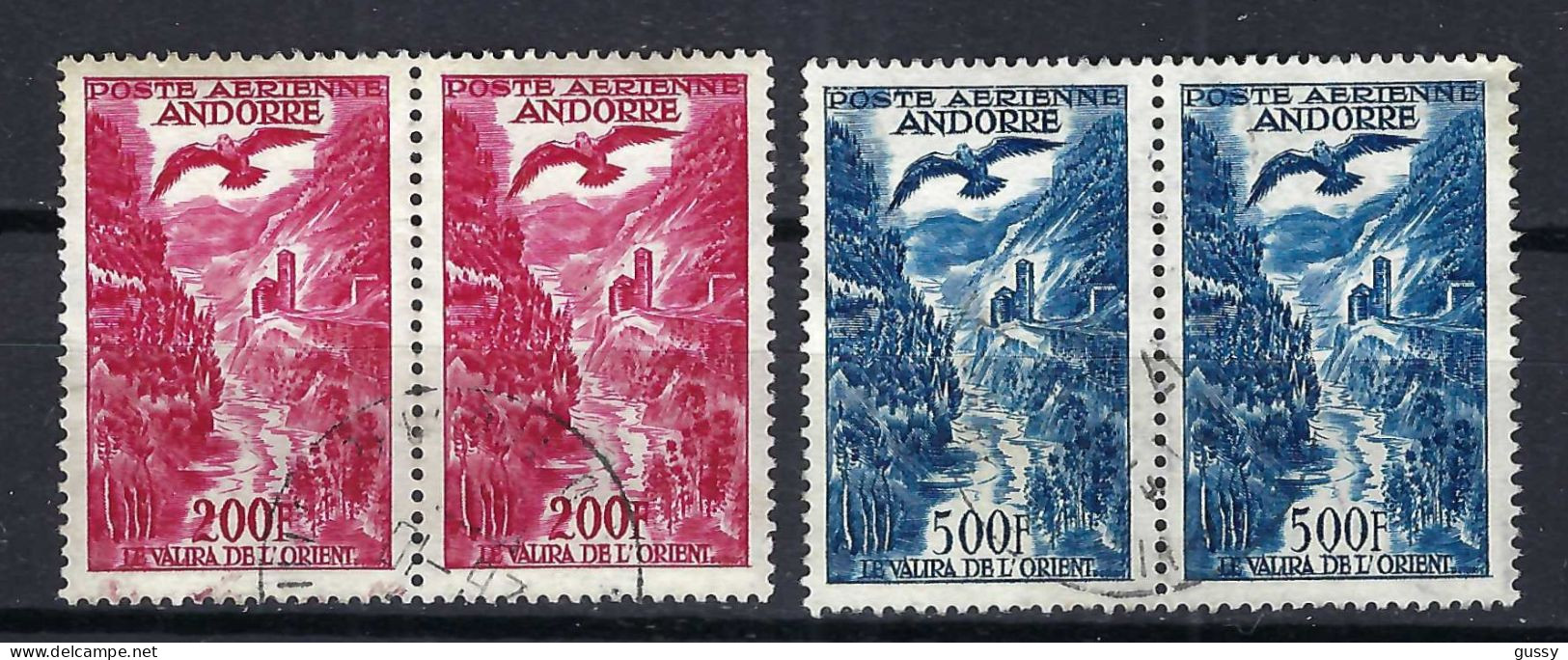 ANDORRE FRANCAIS P.A. 1955-57: Lot D' Obl. - Posta Aerea