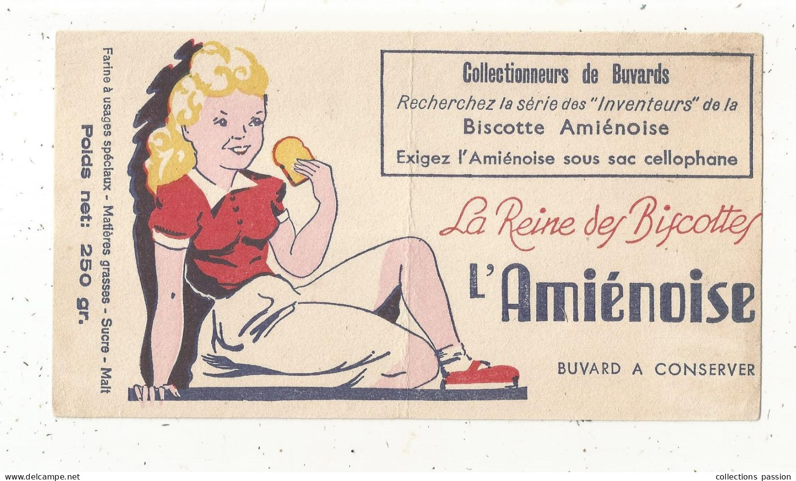 BUVARD, La Reine Des Biscottes, L'AMIENOISE,  Frais Fr 1.55 E - Levensmiddelen