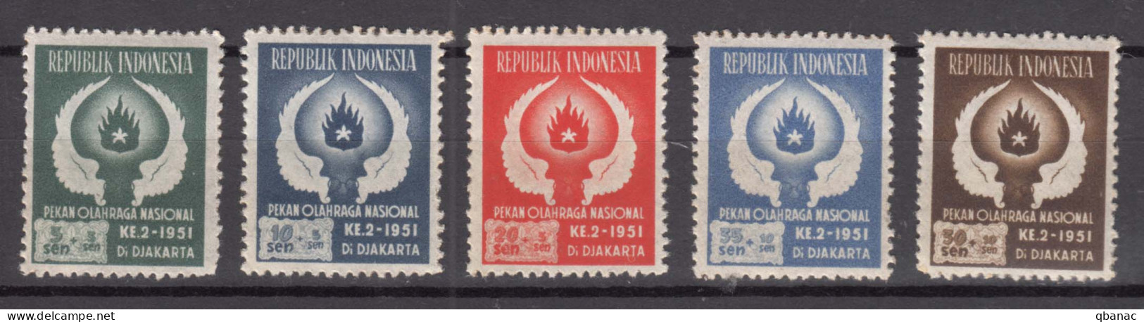 Indonesia 1951 Mi#89-93 Mint Never Hinged - Indonesië