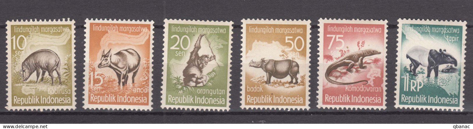 Indonesia 1959 Animals Mi#237-242 Mint Never Hinged - Indonesië