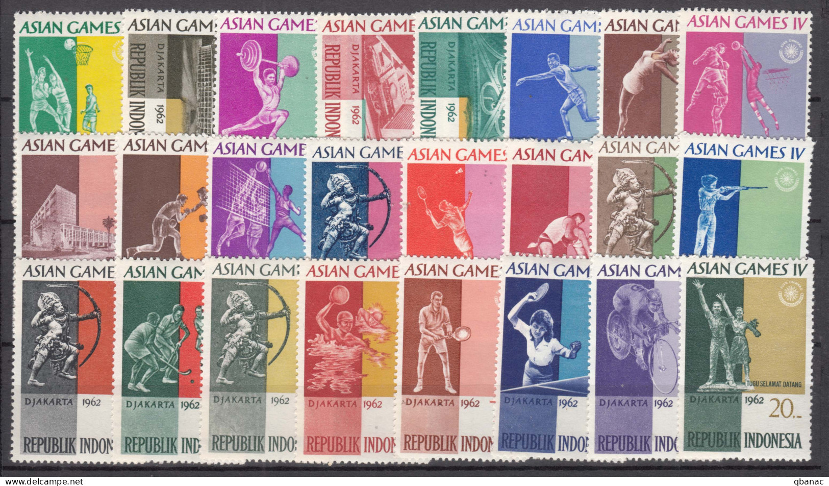 Indonesia Asian Sport Games 1962, Complete Issue Mint Never Hinged - Indonesië