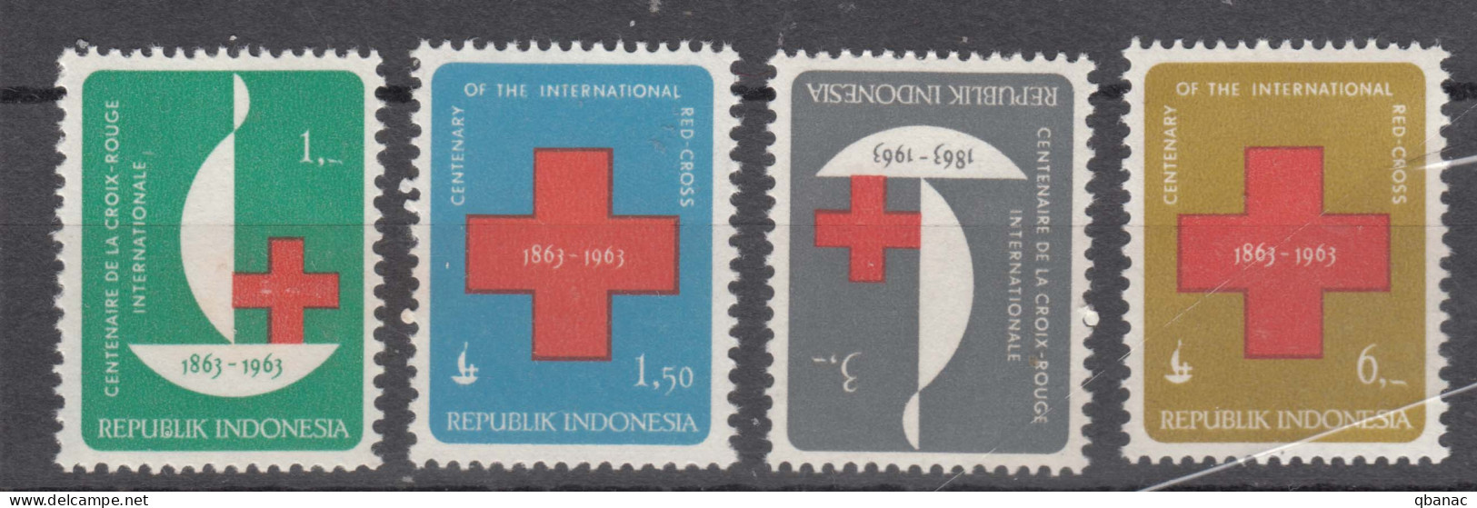 Indonesia 1963 Red Cross Mi#403-406 Mint Never Hinged  - Indonesië