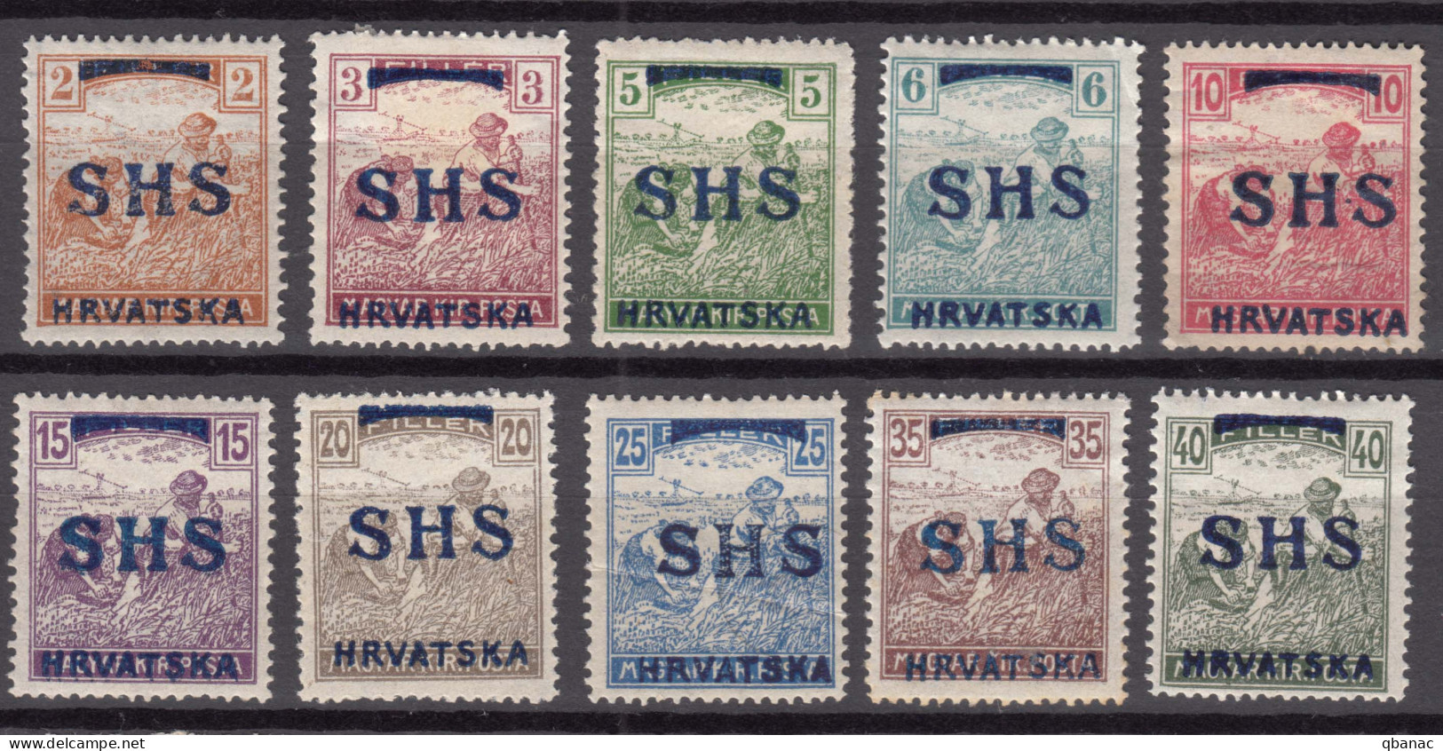 Yugoslavia Kingdom SHS, Issues For Croatia 1918 Mi#66-75 Mint Hinged - Ungebraucht