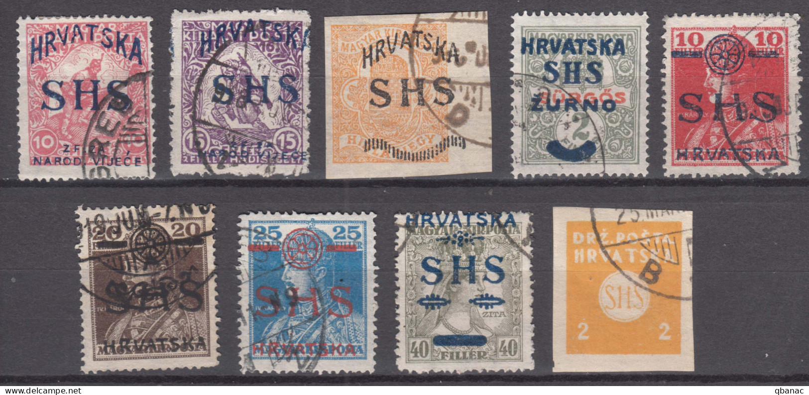 Yugoslavia Kingdom SHS, Issues For Croatia Stamps Selection, Used - Gebruikt