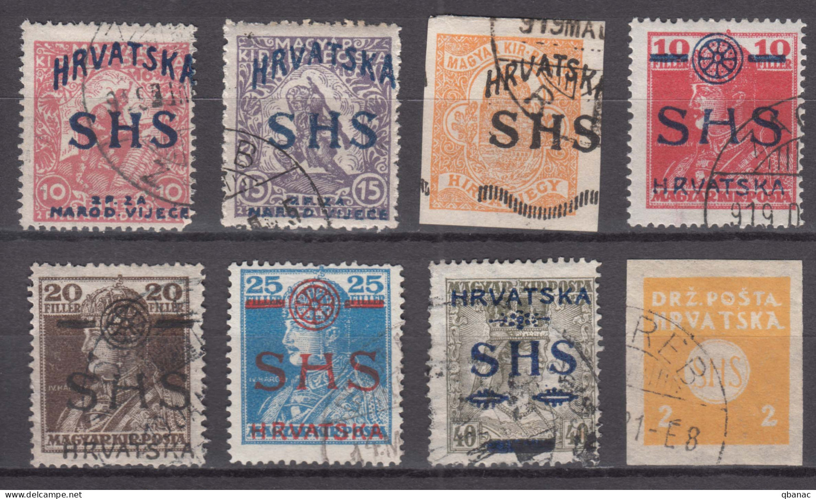 Yugoslavia Kingdom SHS, Issues For Croatia Stamps Selection, Used - Gebraucht