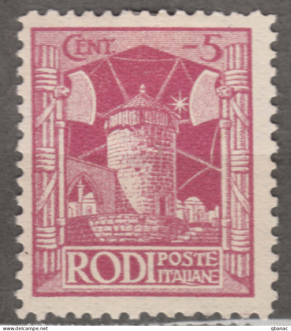 Italy Colonies Aegean Islands Egeo Rhodes (Rodi) 1929 Sassone#4 Mi#17 Perf. 11, Mint Hinged - Egeo