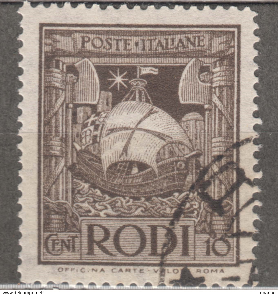 Italy Colonies Aegean Islands Egeo Rhodes (Rodi) 1932 Sassone57 Perf. 14, Used - Ägäis