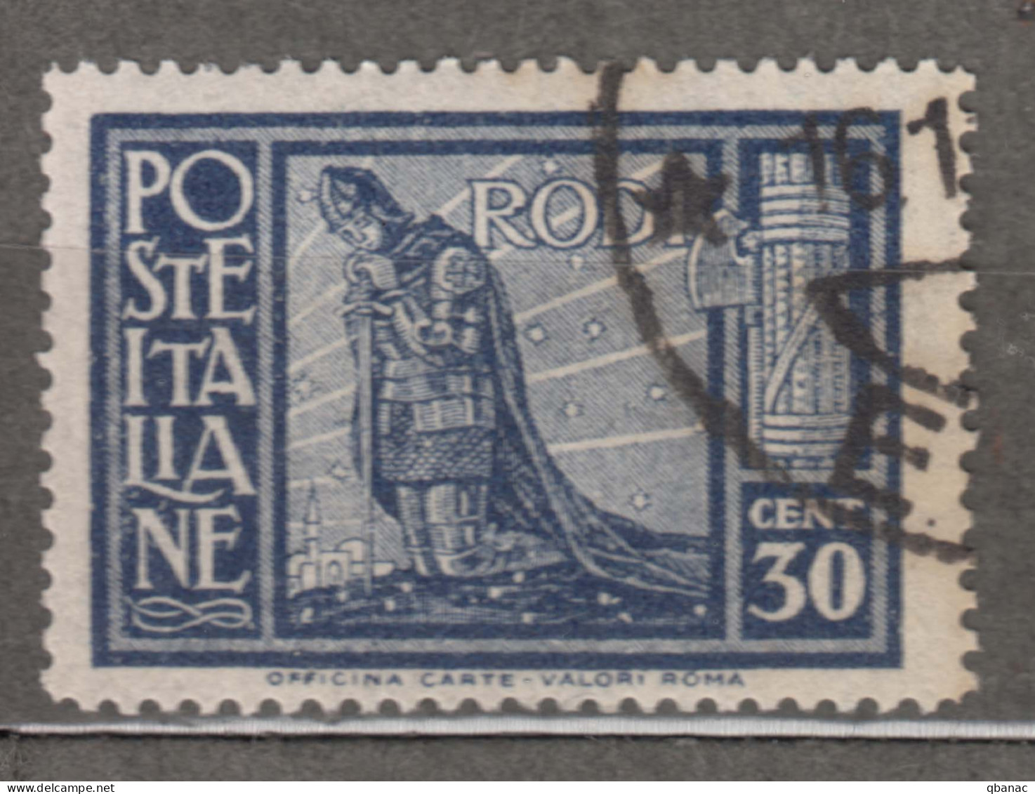 Italy Colonies Aegean Islands Egeo Rhodes (Rodi) 1932 Sassone60 Perf. 14, Used - Ägäis