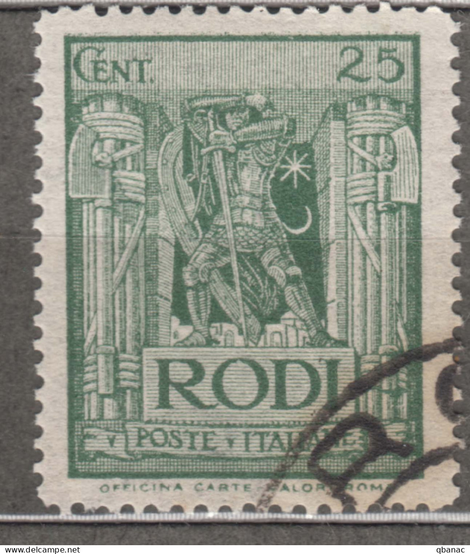 Italy Colonies Aegean Islands Egeo Rhodes (Rodi) 1932 Sassone#59 Perf. 14, Used - Ägäis