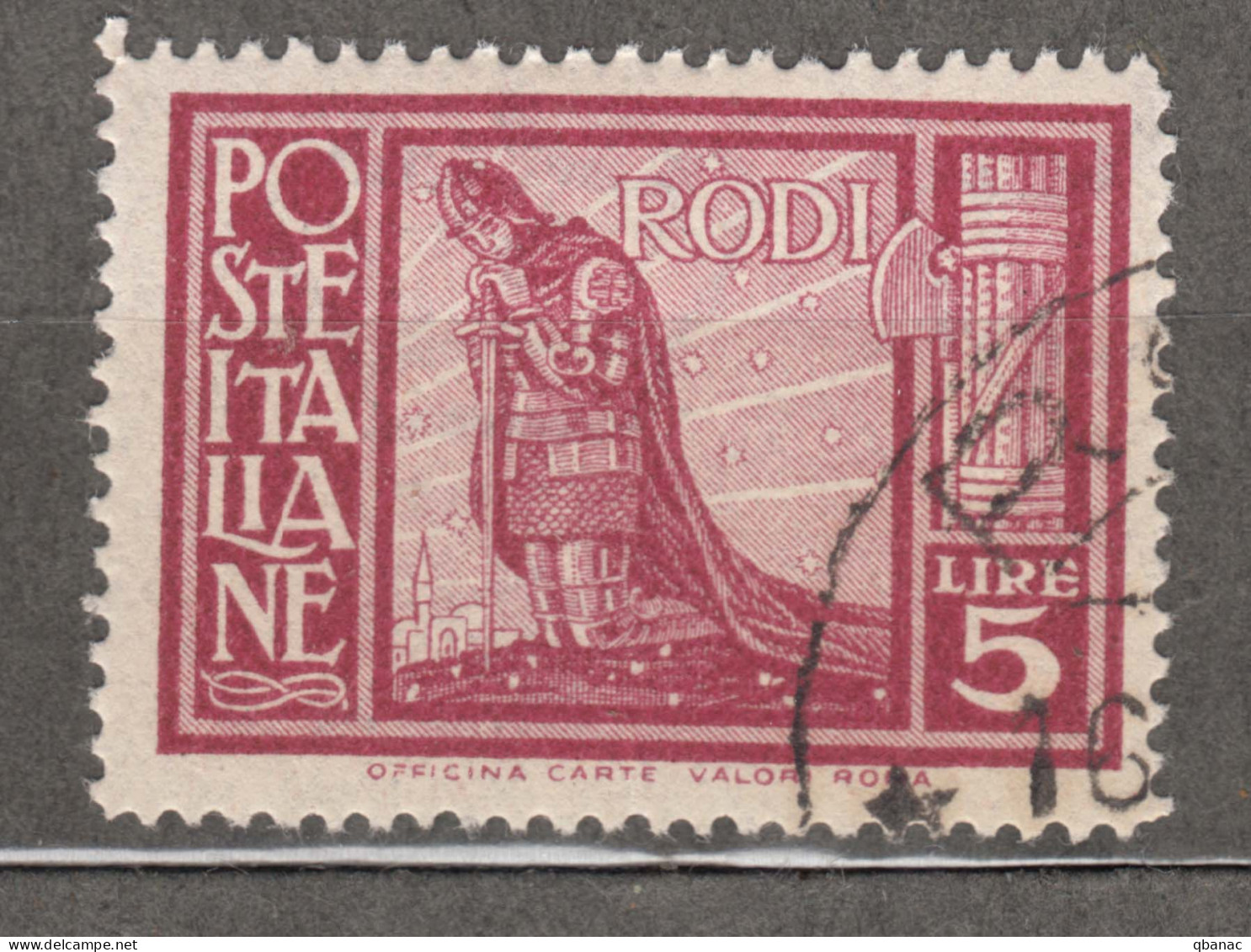 Italy Colonies Aegean Islands Egeo Rhodes (Rodi) 1932 Sassone#63 Perf. 14, Used - Egée