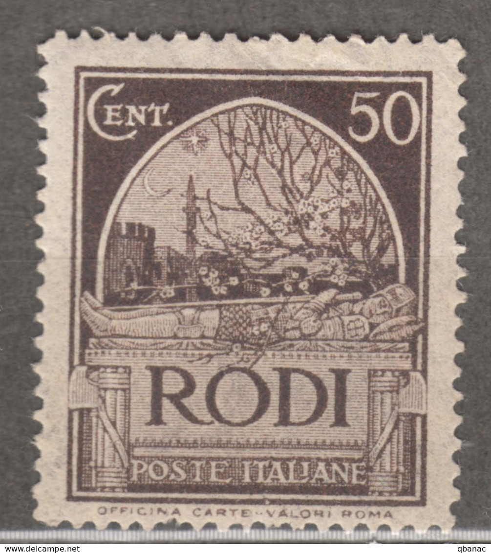 Italy Colonies Aegean Islands Egeo Rhodes (Rodi) 1932 Sassone#61 Perf. 14, Mint Hinged - Egeo