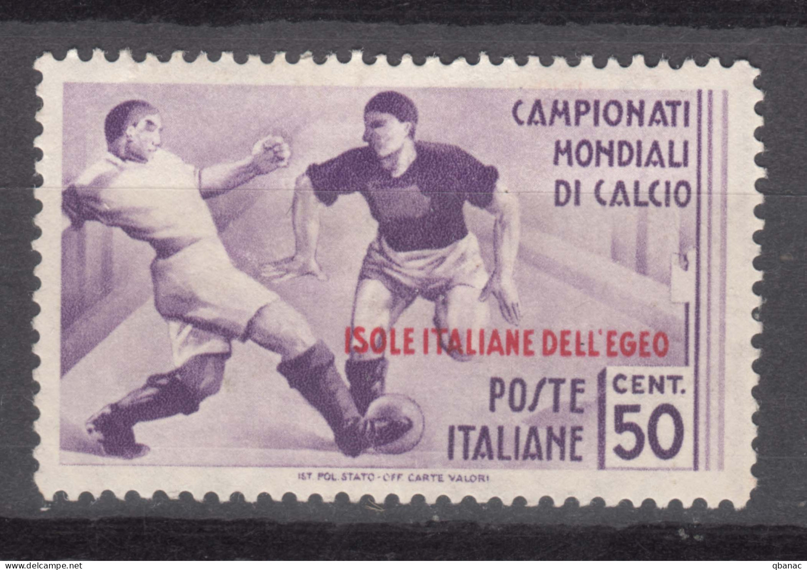 Italy Colonies Aegean Islands Egeo 1934 Calcio Sassone#77 Mi#139 Mint Hinged - Egée